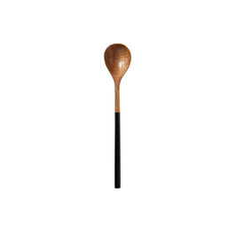 Black and natural wood teaspoon